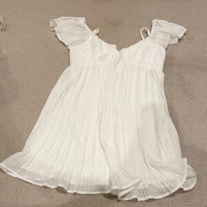 Lulu's White Pleated Dress